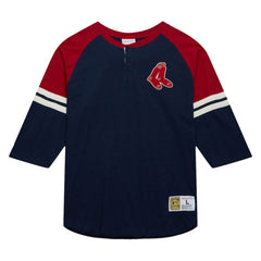 Boston Red Sox Mitchell & Ness Cooperstown Collection Legendary Raglan Slub Henley 3/4-Sleeve T-Shirt | MLB Near me