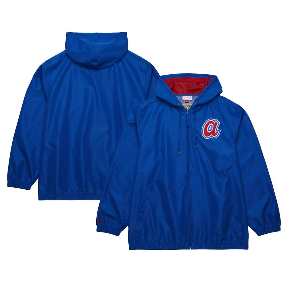 Atlanta Braves Mitchell & Ness Cooperstown Collection Vintage Logo Full-Zip Hoodie Windbreaker Jacket | MLB Discount