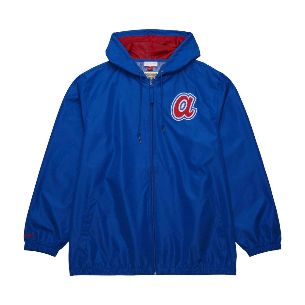 Atlanta Braves Mitchell & Ness Cooperstown Collection Vintage Logo Full-Zip Hoodie Windbreaker Jacket | MLB Discount
