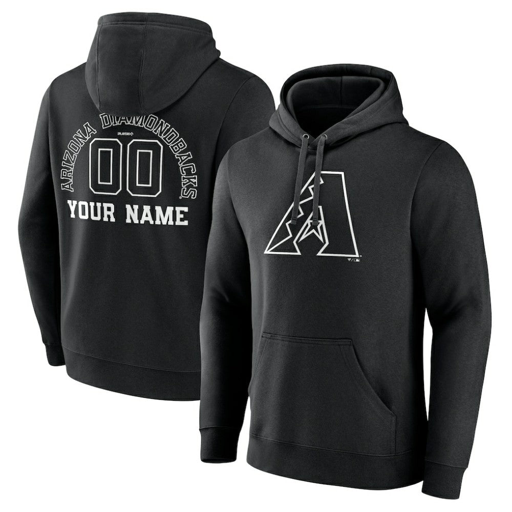 Arizona Diamondbacks Monochrome Personalized Name & Number Pullover Hoodie | MLB US