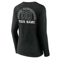 Arizona Diamondbacks Women's Monochrome Personalized Name & Number Long Sleeve V-Neck T-Shirt | MLB Sale