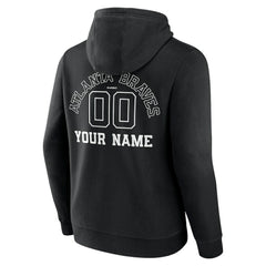 Atlanta Braves Monochrome Personalized Name & Number Pullover Hoodie | MLB Outlet