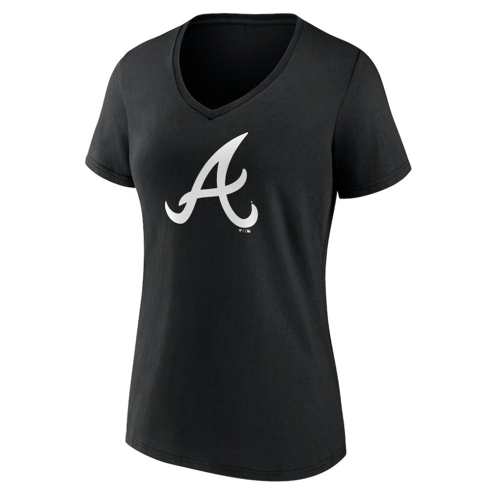 Atlanta Braves Women's Monochrome Personalized Name & Number V-Neck T-Shirt | MLB Near me
