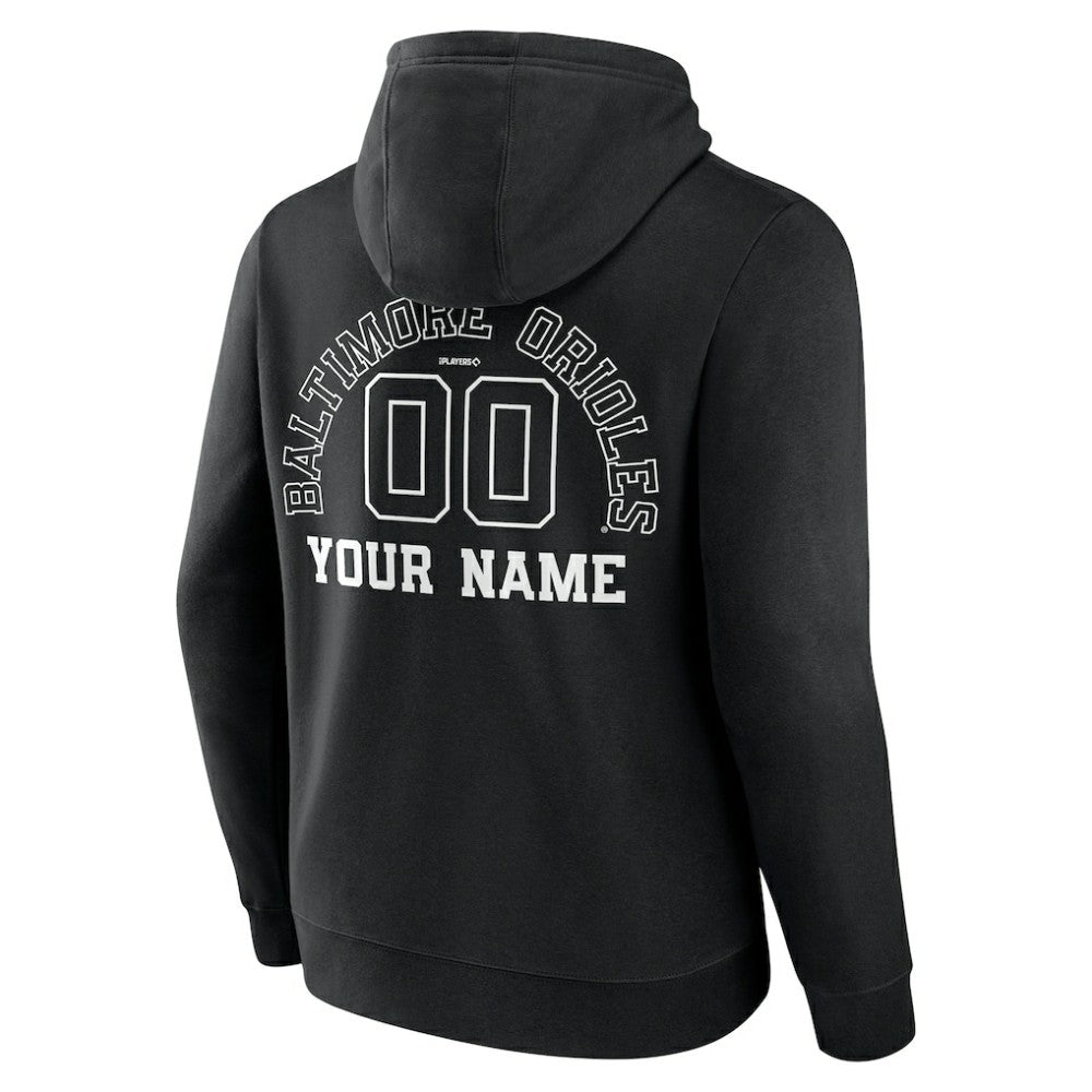 Baltimore Orioles Monochrome Personalized Name & Number Pullover Hoodie | MLB New