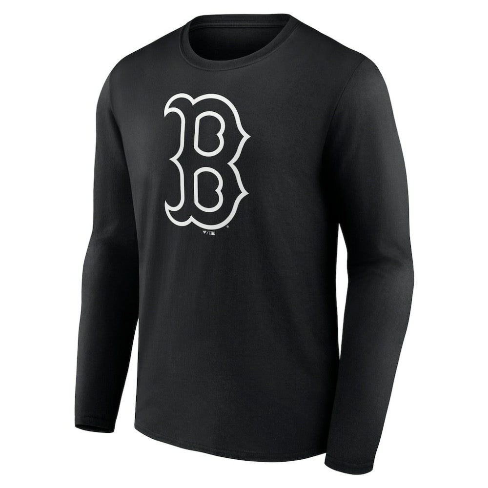 Boston Red Sox Monochrome Personalized Name & Number Long Sleeve T-Shirt | MLB Discount