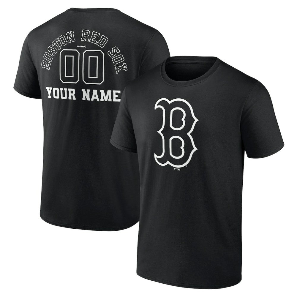 Boston Red Sox Monochrome Personalized Name & Number T-Shirt | MLB Outlet