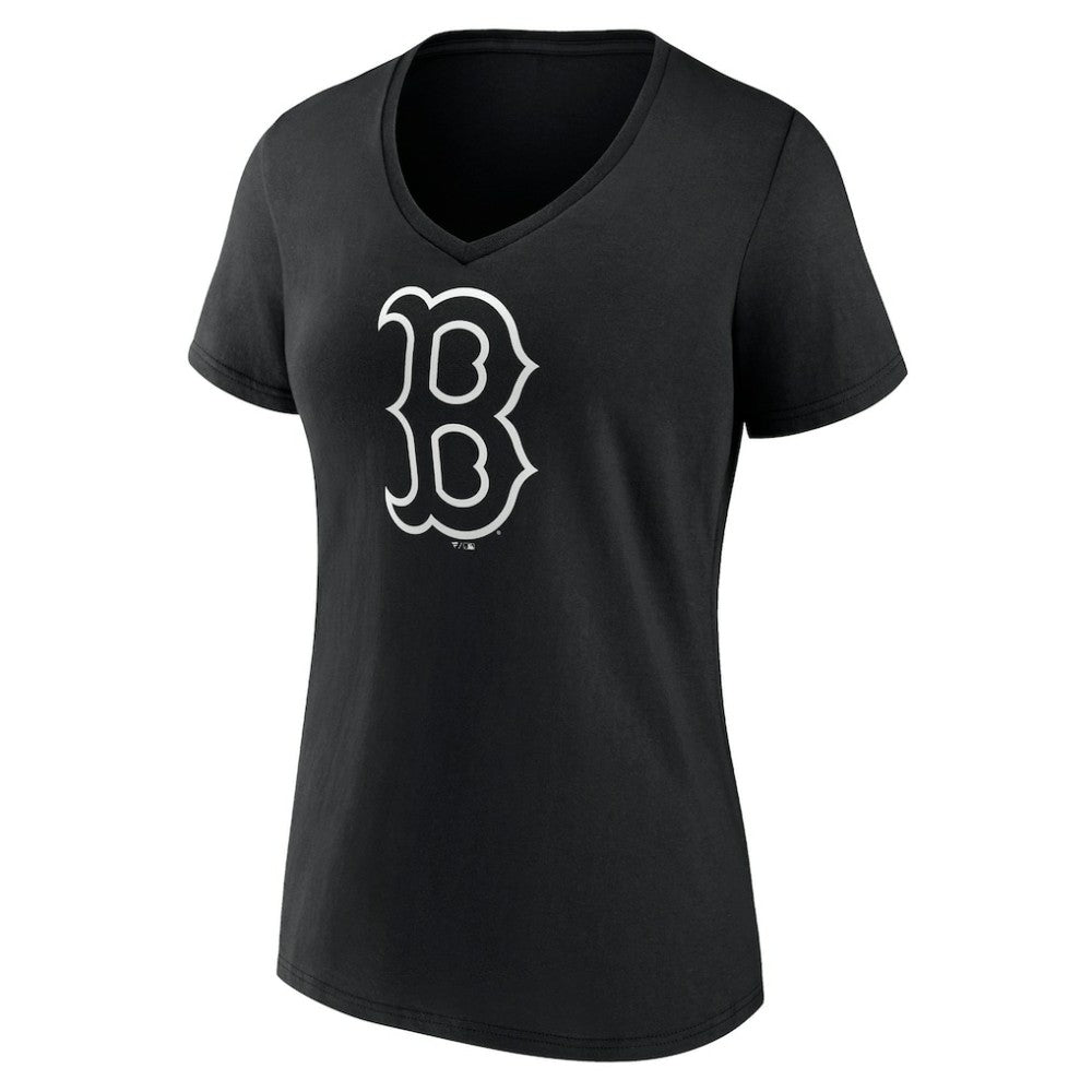 Boston Red Sox Women's Monochrome Personalized Name & Number V-Neck T-Shirt | MLB New