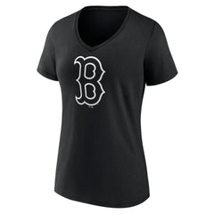 Boston Red Sox Women's Monochrome Personalized Name & Number V-Neck T-Shirt | MLB New