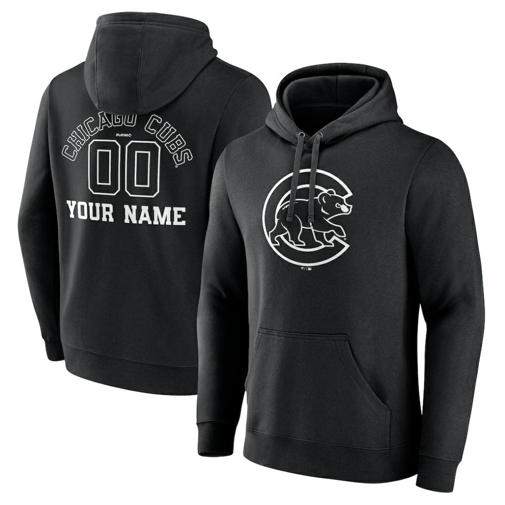 Chicago Cubs Monochrome Personalized Name & Number Pullover Hoodie | MLB Online