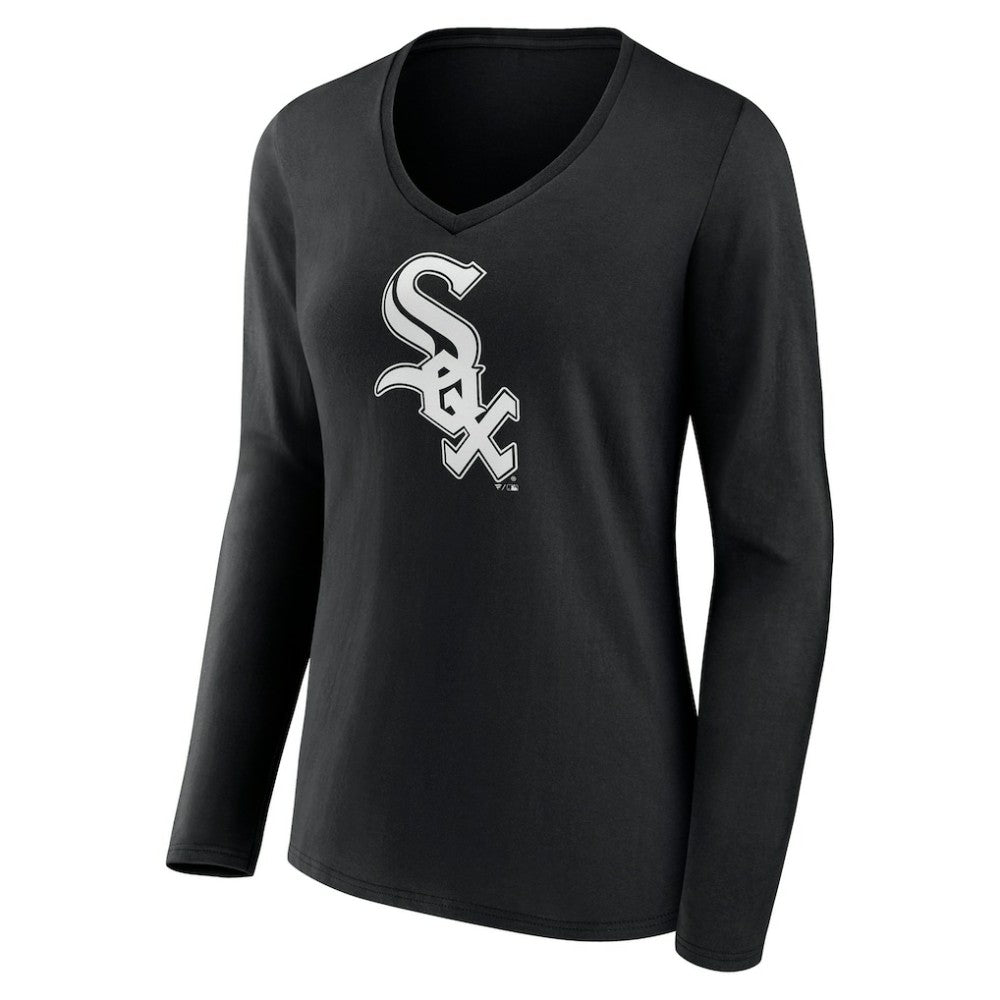 Chicago White Sox Women's Monochrome Personalized Name & Number Long Sleeve V-Neck T-Shirt | MLB Near me