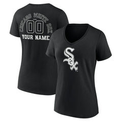 Chicago White Sox Women's Monochrome Personalized Name & Number V-Neck T-Shirt | MLB For sale
