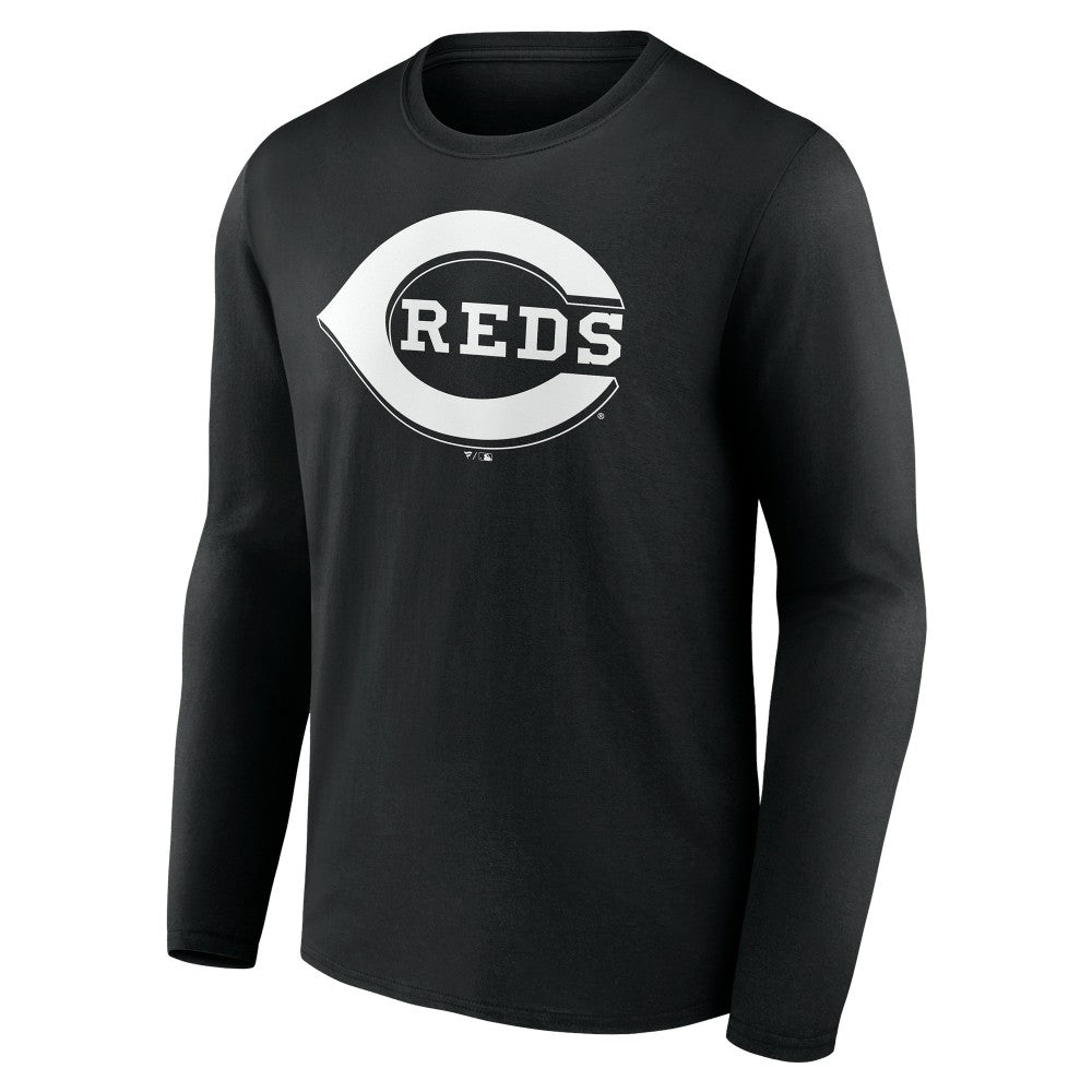 Cincinnati Reds Monochrome Personalized Name & Number Long Sleeve T-Shirt | MLB Outlet