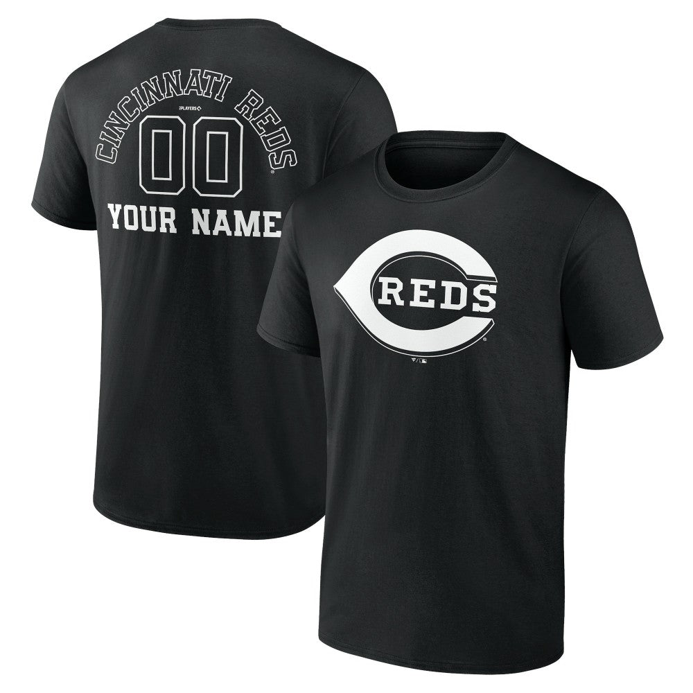 Cincinnati Reds Monochrome Personalized Name & Number T-Shirt | MLB For sale