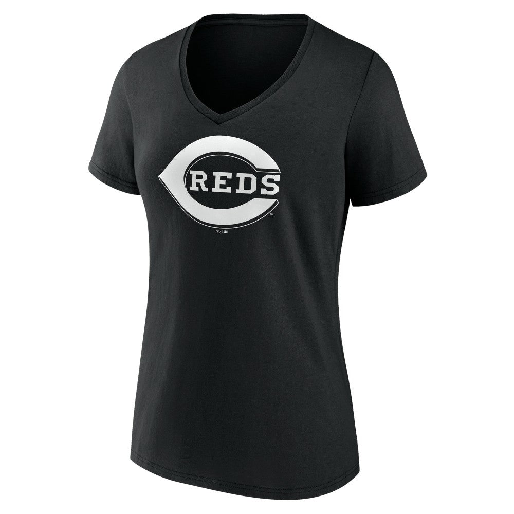 Cincinnati Reds Women's Monochrome Personalized Name & Number V-Neck T-Shirt | MLB Outlet