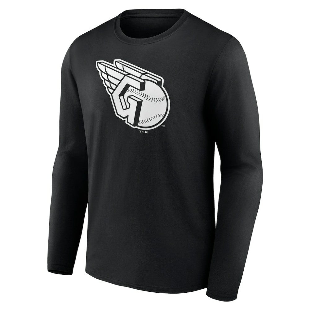Cleveland Guardians Monochrome Personalized Name & Number Long Sleeve T-Shirt | MLB On Sale