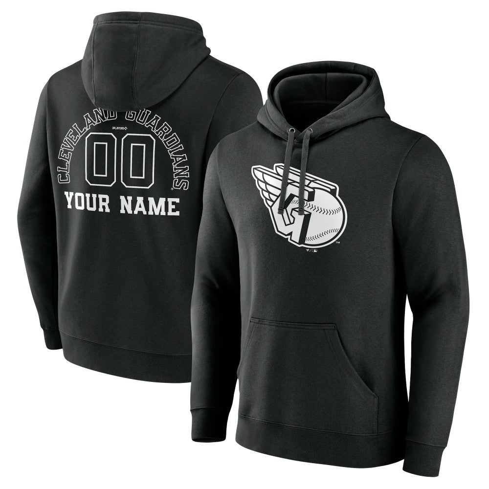 Cleveland Guardians Monochrome Personalized Name & Number Pullover Hoodie | MLB Shop