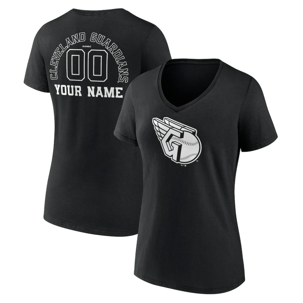 Cleveland Guardians Women's Monochrome Personalized Name & Number V-Neck T-Shirt | MLB Near me