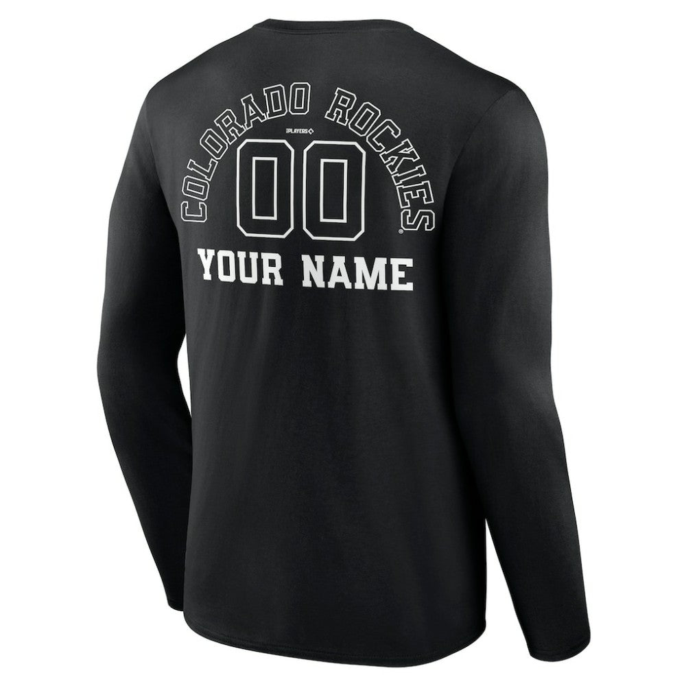 Colorado Rockies Monochrome Personalized Name & Number Long Sleeve T-Shirt | MLB Discount