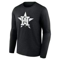 Houston Astros Monochrome Personalized Name & Number Long Sleeve T-Shirt | MLB Discount