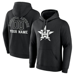 Houston Astros Monochrome Personalized Name & Number Pullover Hoodie | MLB For sale