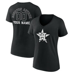 Houston Astros Women's Monochrome Personalized Name & Number V-Neck T-Shirt | MLB Online