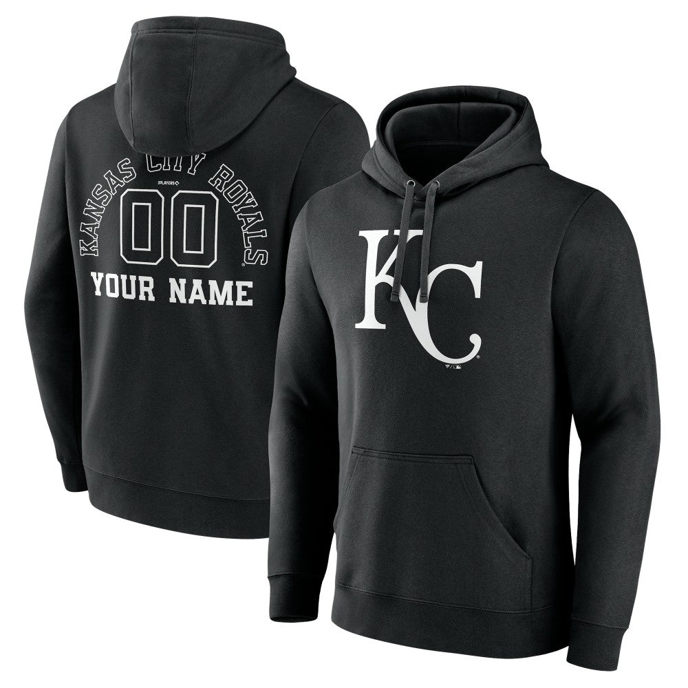 Kansas City Royals Monochrome Personalized Name & Number Pullover Hoodie | MLB New