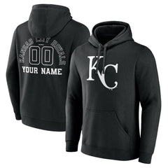 Kansas City Royals Monochrome Personalized Name & Number Pullover Hoodie | MLB New