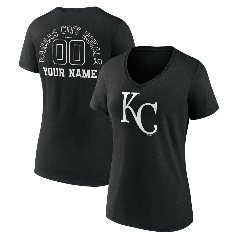 Kansas City Royals Women's Monochrome Personalized Name & Number V-Neck T-Shirt | MLB Shop