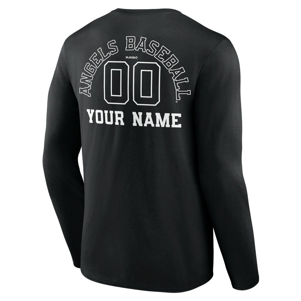 Los Angeles Angels Monochrome Personalized Name & Number Long Sleeve T-Shirt | MLB New