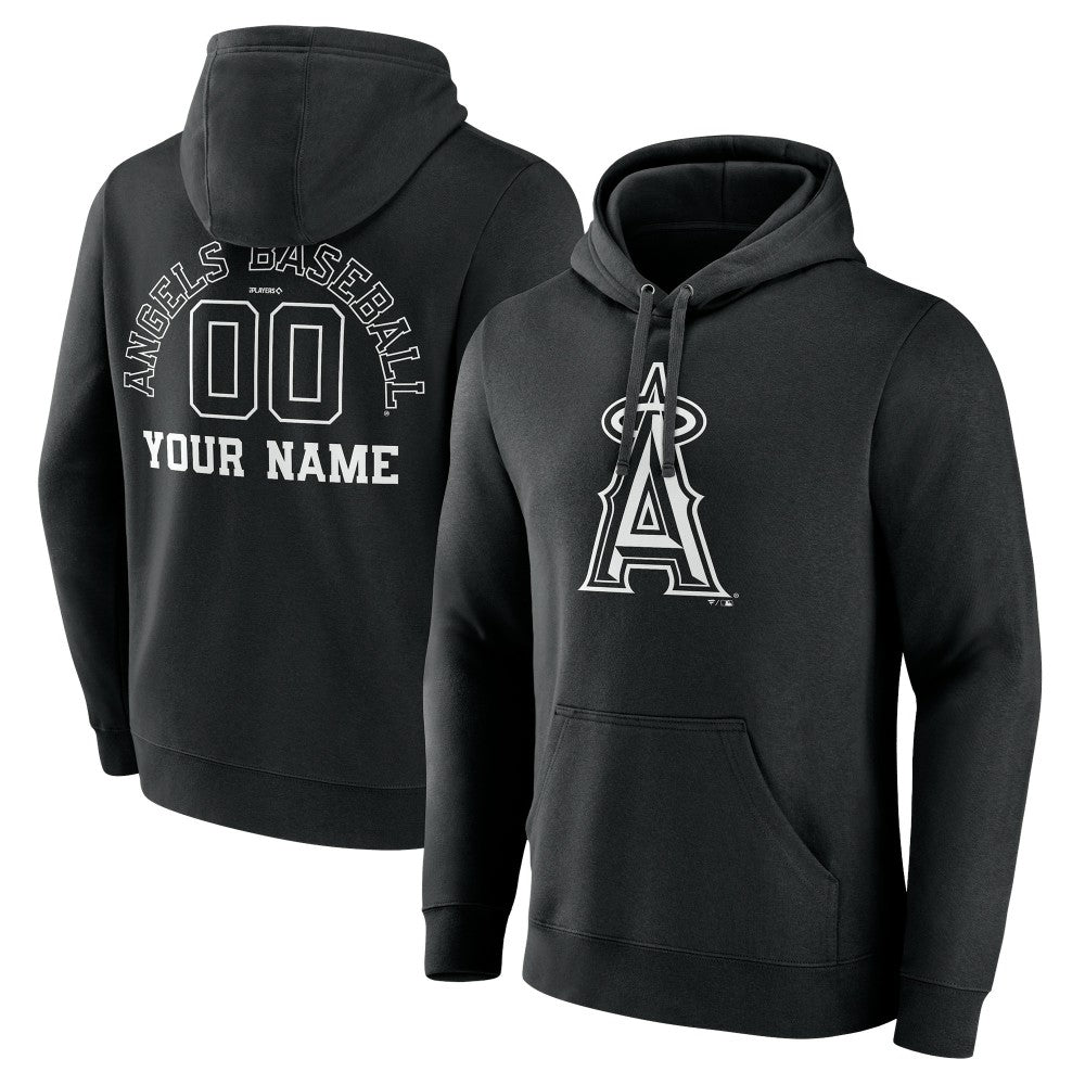 Los Angeles Angels Monochrome Personalized Name & Number Pullover Hoodie | MLB On Sale