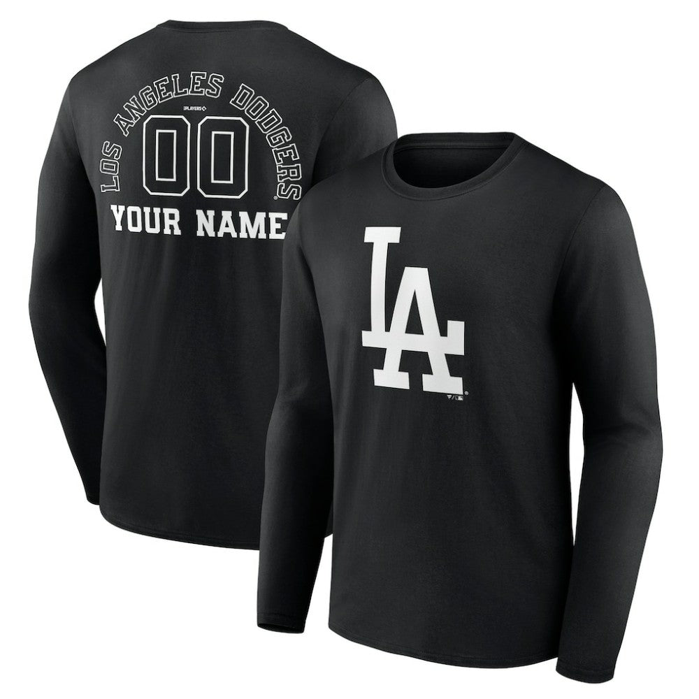 Los Angeles Dodgers Monochrome Personalized Name & Number Long Sleeve T-Shirt | MLB For sale