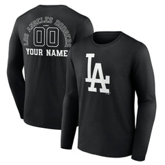 Los Angeles Dodgers Monochrome Personalized Name & Number Long Sleeve T-Shirt | MLB For sale