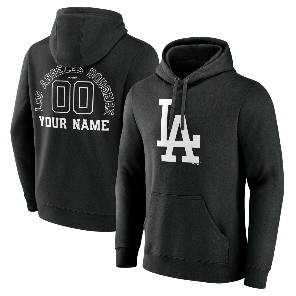 Los Angeles Dodgers Monochrome Personalized Name & Number Pullover Hoodie | MLB New