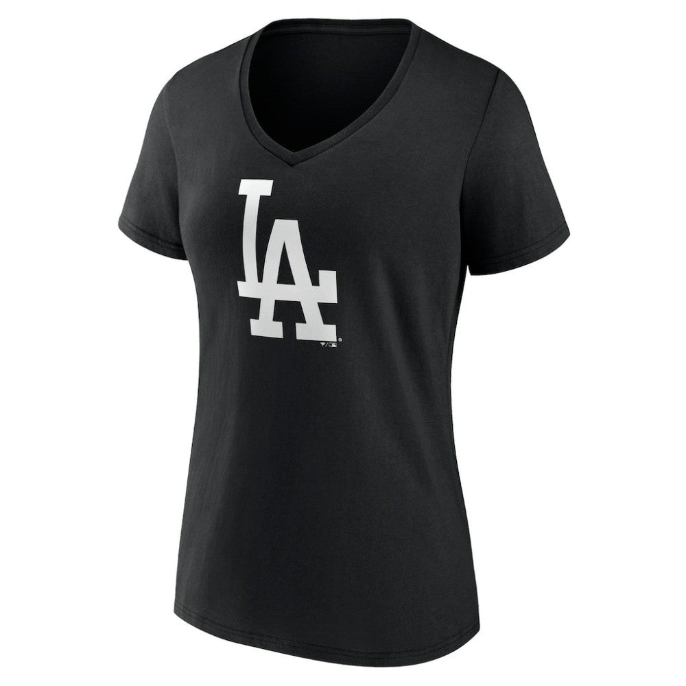 Los Angeles Dodgers Women's Monochrome Personalized Name & Number V-Neck T-Shirt | MLB New