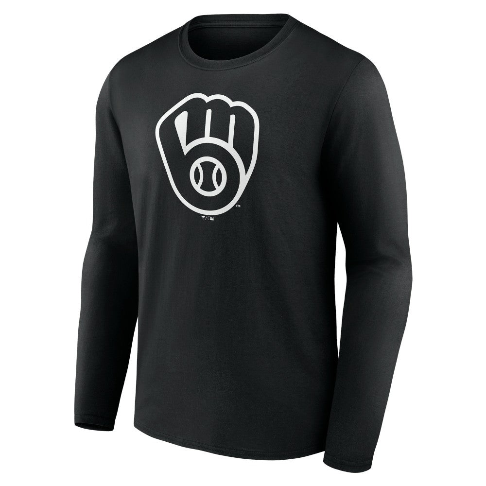 Milwaukee Brewers Monochrome Personalized Name & Number Long Sleeve T-Shirt | MLB For sale