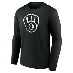Milwaukee Brewers Monochrome Personalized Name & Number Long Sleeve T-Shirt | MLB For sale