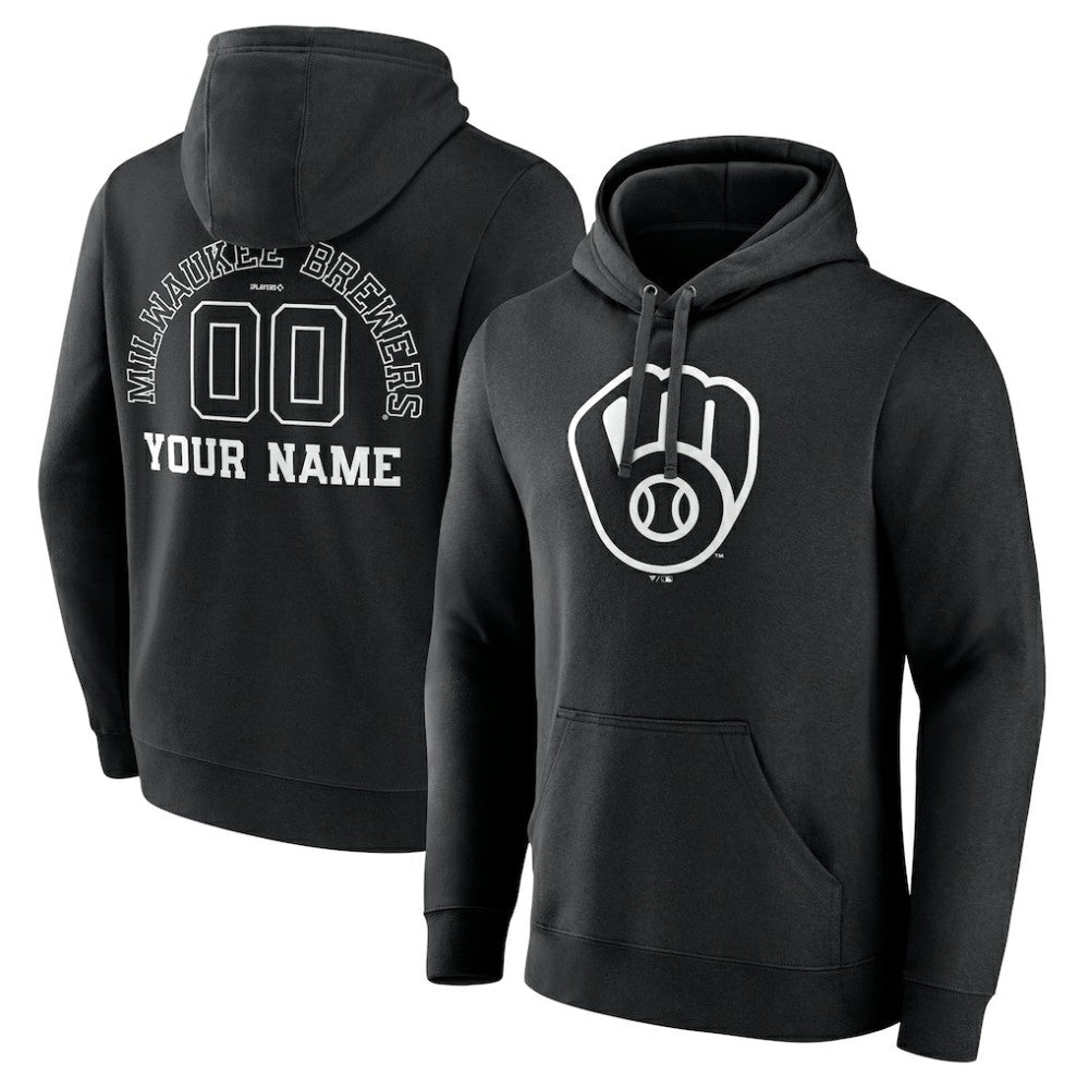 Milwaukee Brewers Monochrome Personalized Name & Number Pullover Hoodie | MLB Online