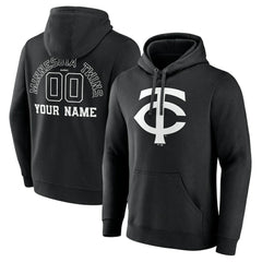Minnesota Twins Monochrome Personalized Name & Number Pullover Hoodie | MLB US