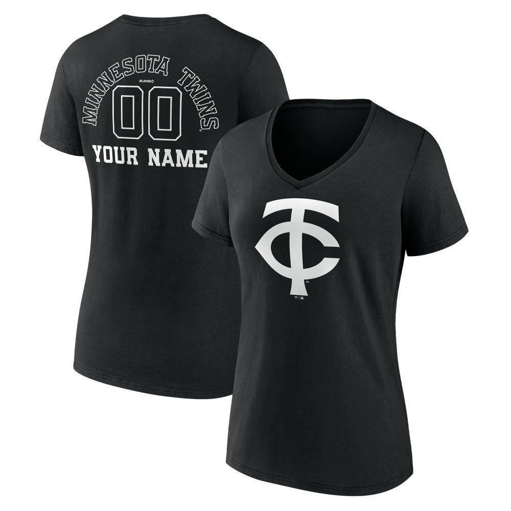 Minnesota Twins Women's Monochrome Personalized Name & Number V-Neck T-Shirt | MLB Shop
