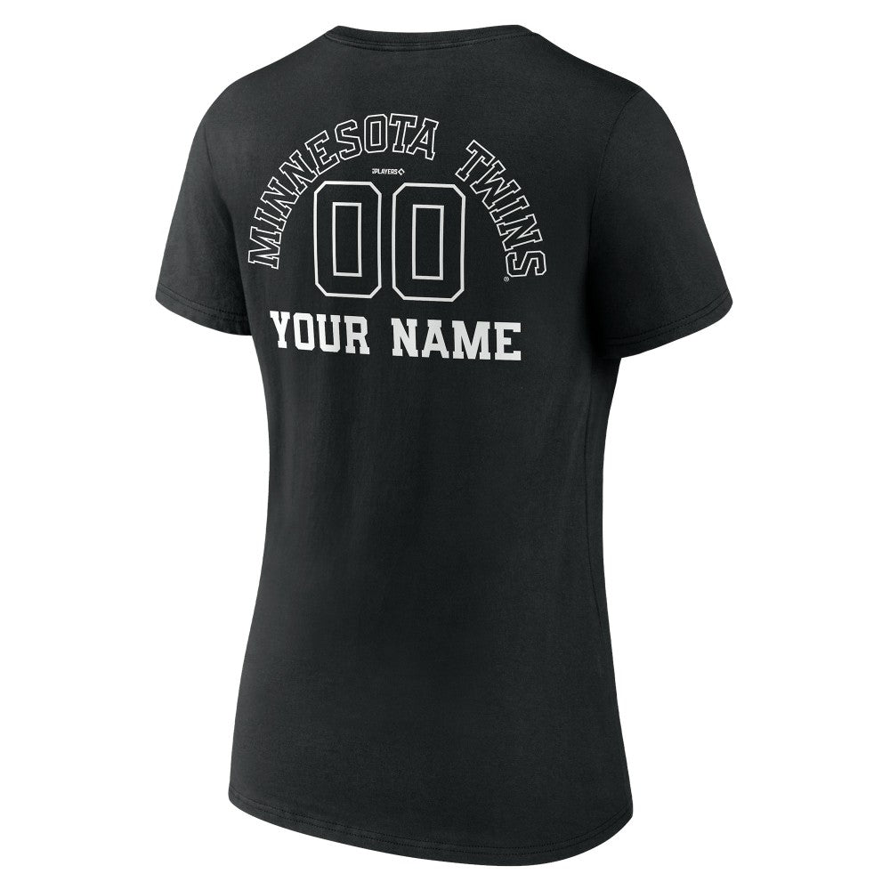 Minnesota Twins Women's Monochrome Personalized Name & Number V-Neck T-Shirt | MLB Shop