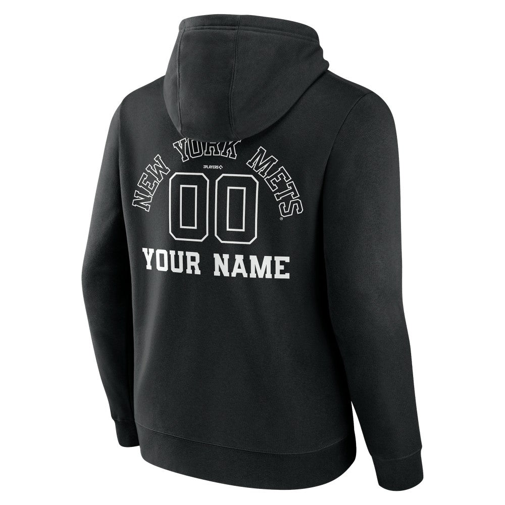 New York Mets Monochrome Personalized Name & Number Pullover Hoodie | MLB For sale