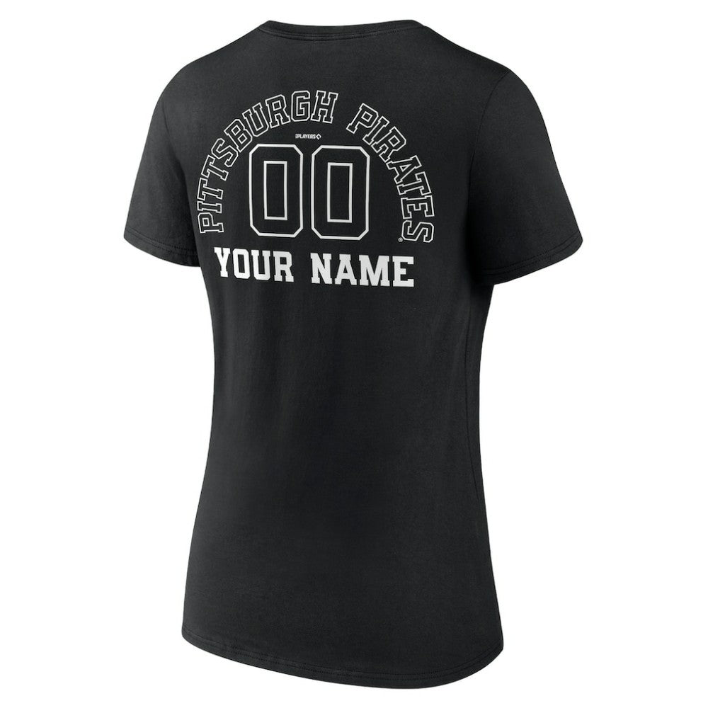 Pittsburgh Pirates Women's Monochrome Personalized Name & Number V-Neck T-Shirt | MLB Online