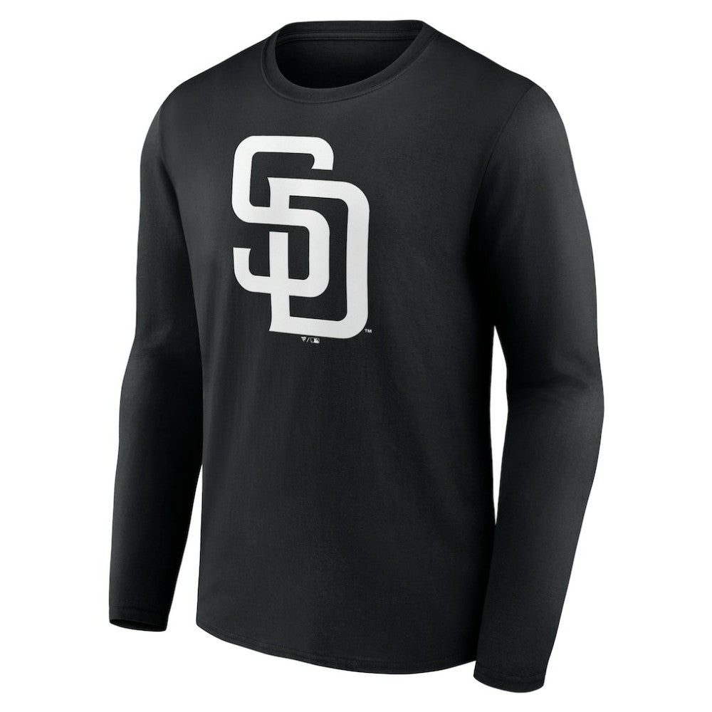 San Diego Padres Monochrome Personalized Name & Number Long Sleeve T-Shirt | MLB On Sale