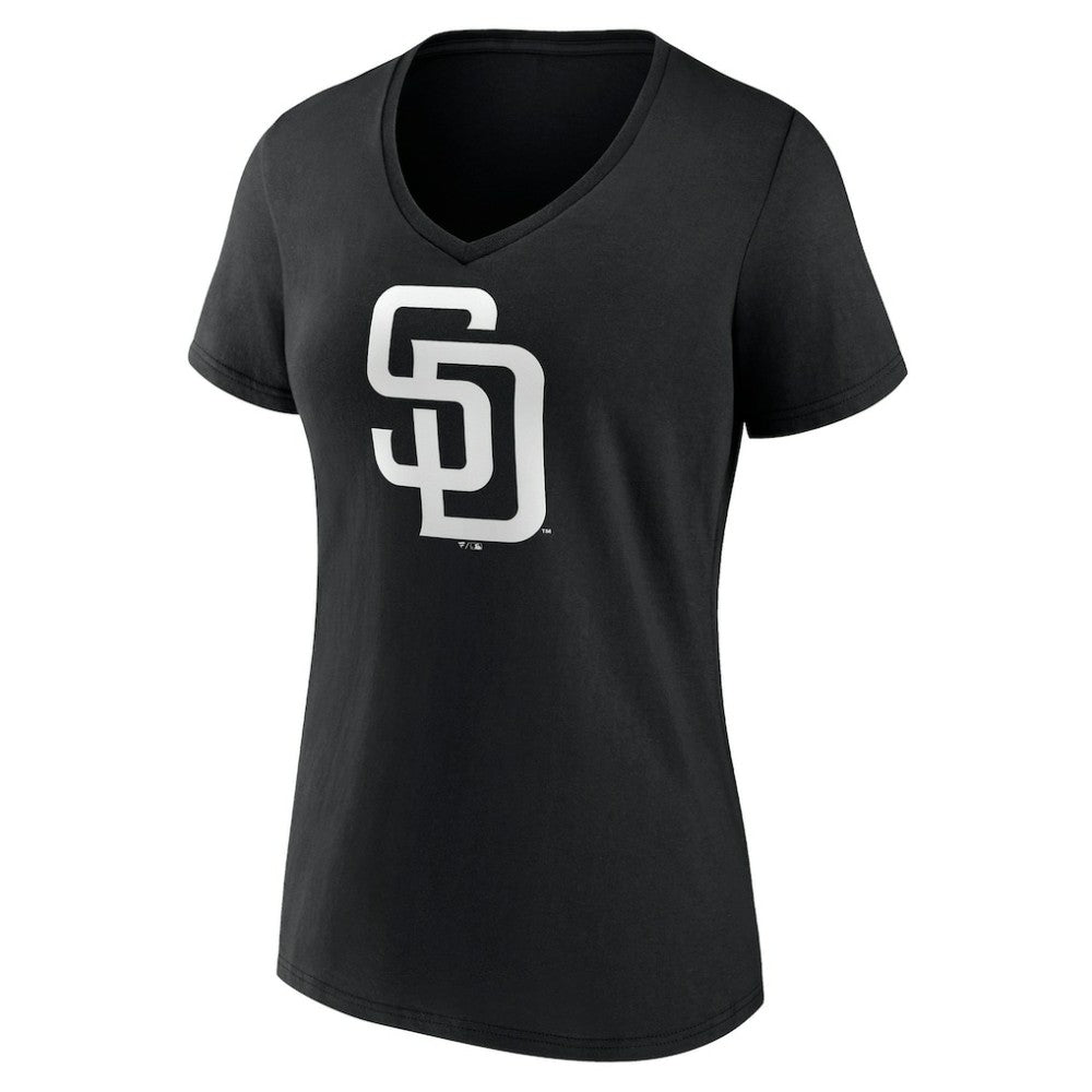 San Diego Padres Women's Monochrome Personalized Name & Number V-Neck T-Shirt | MLB Outlet