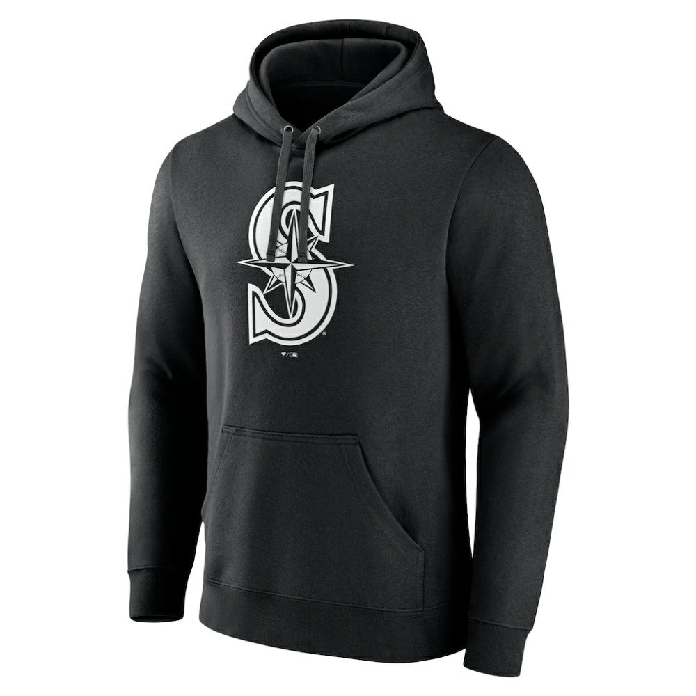 Seattle Mariners Monochrome Personalized Name & Number Pullover Hoodie | MLB Near me