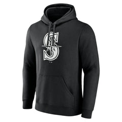 Seattle Mariners Monochrome Personalized Name & Number Pullover Hoodie | MLB Near me