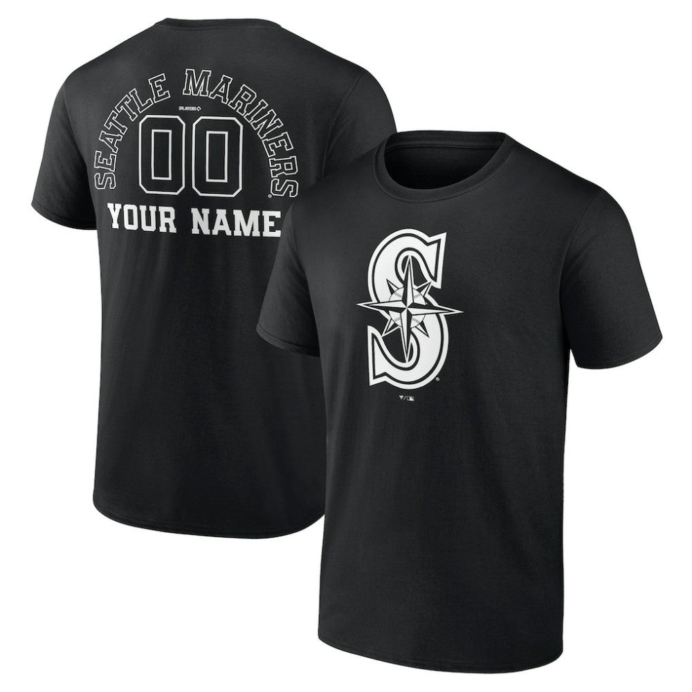 Seattle Mariners Monochrome Personalized Name & Number T-Shirt | MLB Outlet