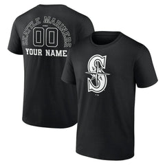 Seattle Mariners Monochrome Personalized Name & Number T-Shirt | MLB Outlet