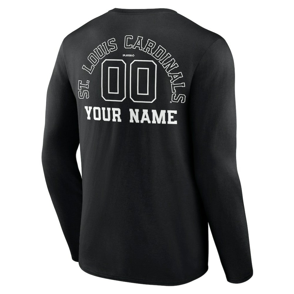 St. Louis Cardinals Monochrome Personalized Name & Number Long Sleeve T-Shirt | MLB Near me