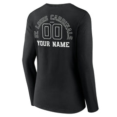 St. Louis Cardinals Women's Monochrome Personalized Name & Number Long Sleeve V-Neck T-Shirt | MLB For sale